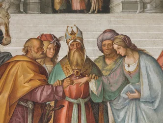 Central Nave, Second North Span, Marriage of the Virgin, Boccaccio Boccaccino 1514-15, Detalj