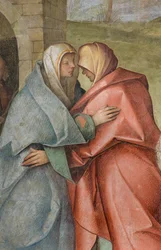 Central Nave, Third North Span, Visitation, Boccaccio Boccaccino 1516-17, detalj
