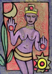 Goddess, 2002 (olje, pastell og indisk blekk på papir)