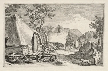 Landskap med våningshus