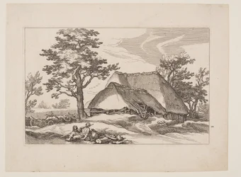 Tavle 12, fra Landskap med gårdshus