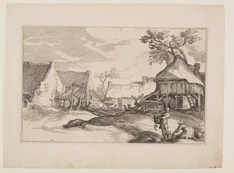 Tavle 16, fra Landskap med gårdshus
