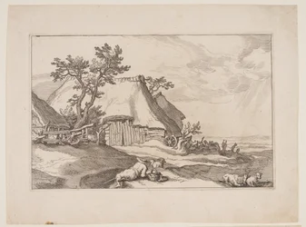 Tavle 3, fra Landskap med gårdshus
