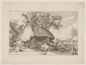 Tavle 7, fra Landskap med gårdshus