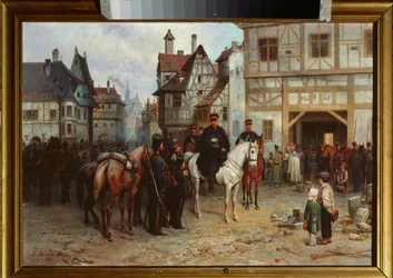 General Gebhard Leberecht von Blucher (1742-1819) med kosakkene i Bautzen (Tyskland)