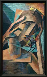 Meditasjon. Maleri av Bohumil Kubista (1884-1918), Olje på lerret 1915. Tsjekkisk kunst 20. århundre. Veletrzni-palasset (Messepalasset), Praha (Tsjekkia).