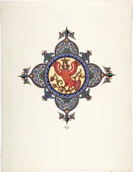 The Firebird as Tsarevna - Firebird as Tsarevna av Zvorykin, Boris Vasilievich (1872-etter 1935), ca. 1925 - Fargelitografi - Privat samling