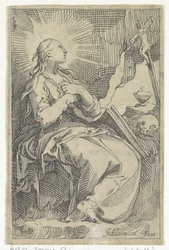 Anger Maria Magdalena i hulen foran et krusifiks