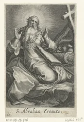 Den hellige Abraham av Edessa som eremitt S. Abraham Eremita (tittel på objekt) Eremitter (serietittel) Sacra eremvs ascetarvm (serietittel)