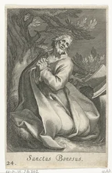 Saint Bonosus som eremitt Sanctus Bonosus (tittel på objekt) Eremitter (serietittel) Sacra eremvs ascetarvm (serietittel)