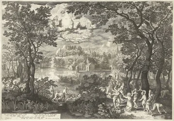Landskap med Martyrium of Saint Stephen