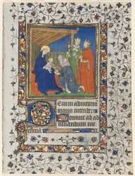 Bifolio fra a Book of Hours: Adoration of the Magi, ca. 1415.