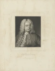 Portrett av komponisten Georg Friedrich Haendel 1685-1759, ca. 1840.