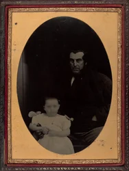 Portrett av en far og datter, 1860-tallet (foto)