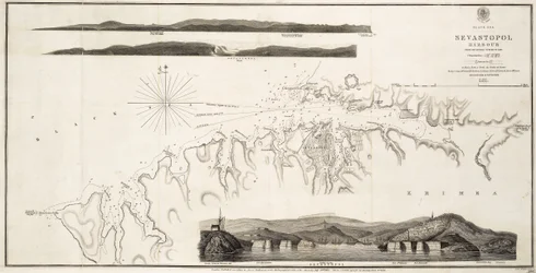 Svartehavet, Sevastopol havn, fra den russiske oppmålingen av 1836