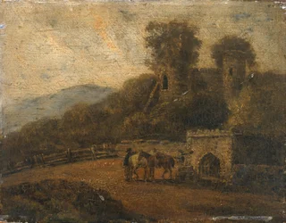 Castell Coch (olje på panel)