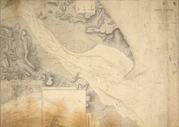 Englands østkystinngang til elven Humber kartlagt av stabskaptein J. Parsons, Royal Navy
