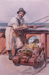 Engelsk sjømann fra 1650 (farge litho)