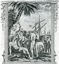 Det første intervjuet av Christopher Columbus med de innfødte i Amerika