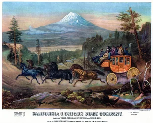 En diligensreise, USA, 1800-tallet 1937.