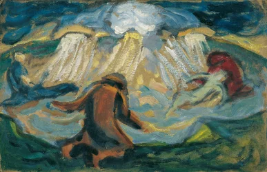 Å bli og gå bort, ca. 1920 (olje på papp)