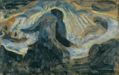 Å bli og gå bort, ca. 1920 (olje på papp)