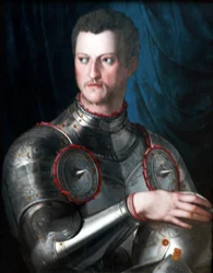 Portrett av Cosimo I de’ Medici i rustning.