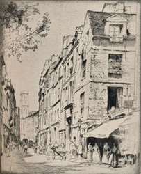 Gårdsplassen til Halles, Rue St Jacques, 1915
