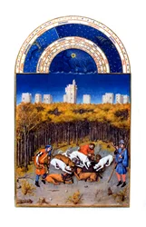 Representasjon av desember måned fra #39;Les Tres Riches Heures du Duc de Berry#39;