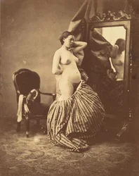 [Naken foran et speil], ca. 1857.