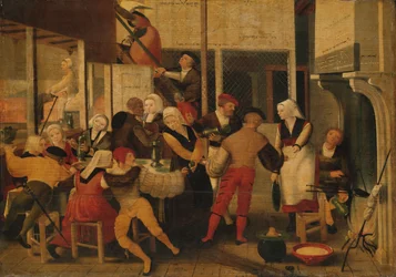 Party in a Bordell, ca. 1540 (olje på panel)
