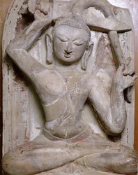 Sittende Buddha klipper håret