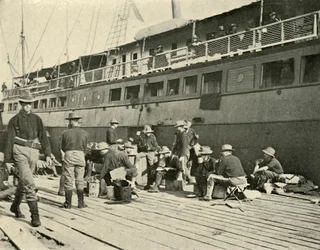 13. infanteri ved frokost, spansk-amerikansk krig, 11. juni 1898, 1899.