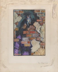 Den svarte katten, til Edgar Allan Poes “Utvalgte mysteriefortellinger”, 1909, 1909.