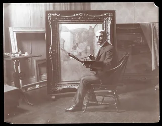 H.B. Snell i studioet hans, New York, 1907 (sølv gelatintrykk)