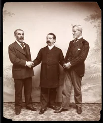 Arbeiderlederne Samuel Gompers, John Burns og Holmes, 1893-4