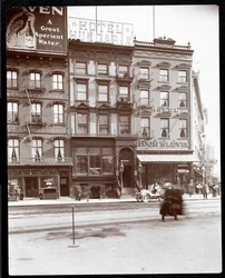 Utsikt over Hotel Hungaria og Hotel Hugh Slevin ved Union Square East og 14th Street, New York, 1905 (sølv gelatintrykk)