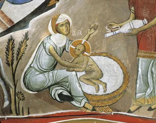 Freske av jomfru Maria og Jesus Kristus, Panagia Tou Araka, bysantinsk, Troodosfjellene, Kypros