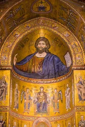 Bilde av Jesus, Santa Maria Nuova-katedralen, Monreale, Sicilia, Italia, Europa