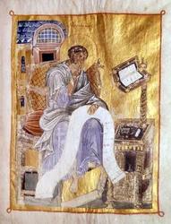 Saint Mark representert i et bysantinsk manuskript fra 1200-tallet, London, Victoria og Albert.