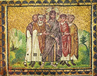 Jesus og apostler, 600-tallet (mosaikk)