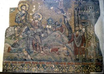 Jesus går inn i Jerusalem på palmesøndag, Fødselskirken, Betlehem (mosaikk)