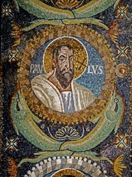 PAULUS: Bysantinsk mosaikk, 6. århundre (mosaikk)