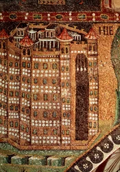 Utsikt over Jerusalem (detalj av mosaikk, 600-tallet)