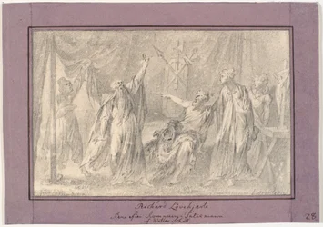 Richard Løvehjerte. Scene fra romanen "The Talisman" (1825) av Walter Scott