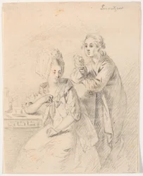Utkast til portrett av college-nestleder Frederik Carl Trant (1738-98) og kone Cornelia, født Schumacher