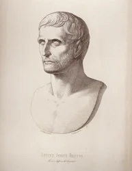 Portrett av Lucius Junius Brutus, gravert av B.Barloccini, 1849