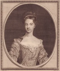 Portrett av Margaret Cecil, grevinne av Ranelagh (1672 eller 1673-1728), kobberstikk av John Goldar (1729-1795) fra maleri av G Kneller