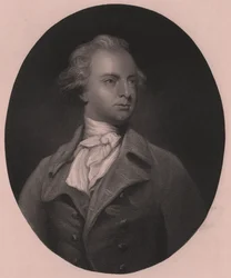 Portrett av Sir Abraham Hume, Second Baronet (1749-1838), gravering av G Stodard fra maleri av Joshua Reynolds, 25x33 cm, Virtue and Co Publisher, London, cirka 1860