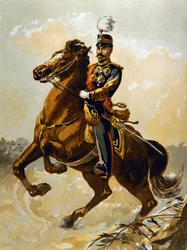 Keiseren av Japan i 1904 (farge litho)